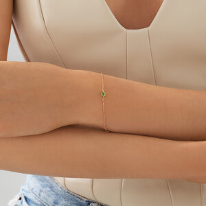 Bracelet with Peridot in 10kt Yellow Gold