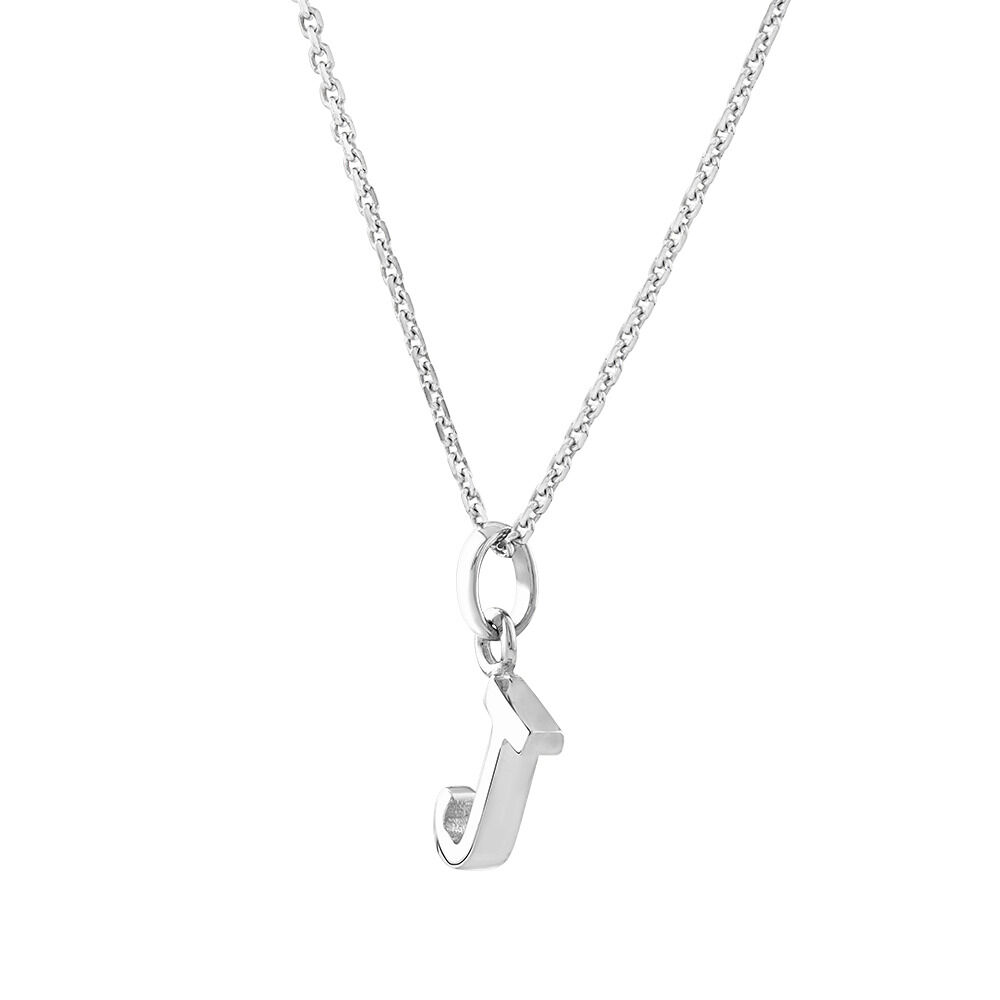 "J" Initial Pendant in Sterling Silver