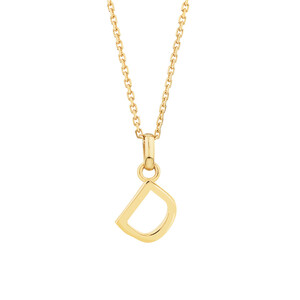 D Initial Pendant in 10kt Yellow Gold