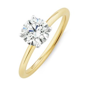 1.25 Carat Laboratory-Grown Diamond Ring in 14kt Yellow & White Gold