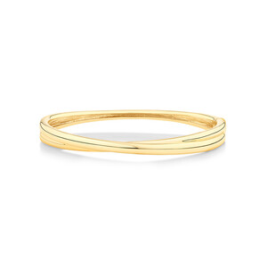 Bracelet jonc à maillons ovales audacieux en or jaune 10 K de 61 mm