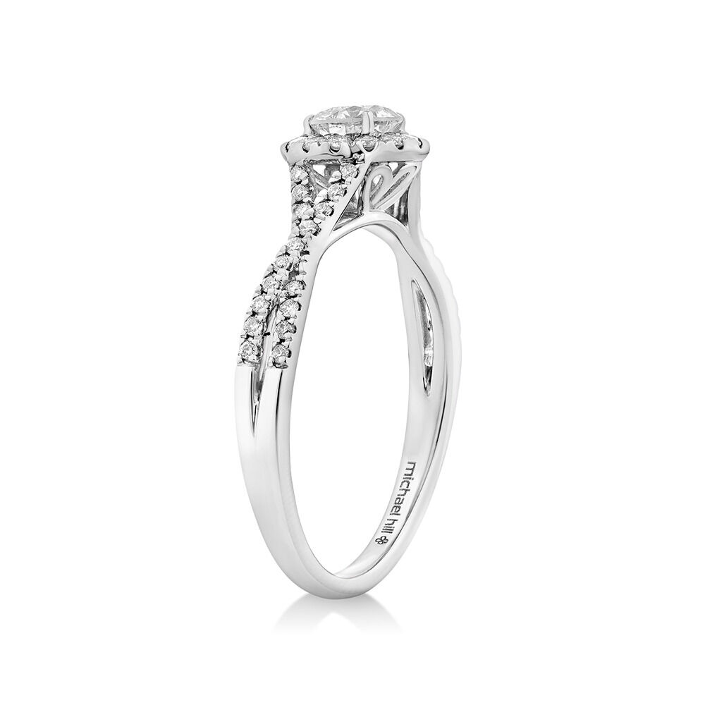 Engagement Ring with 0.70 Carat TW of Diamonds in 14kt White Gold