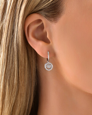 Everlight Drop Earrings with 1 Carat TW of Diamonds in 14kt White Gold