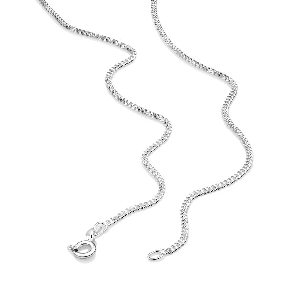 60cm (24") 1.5mm-2mm Width Curb Chain in Sterling Silver
