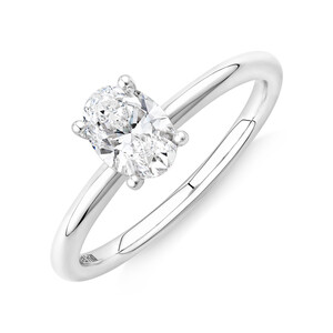 Solitaire Engagement Ring with 0.70 Carat TW of Laboratory-Grown Diamond in 14kt White Gold
