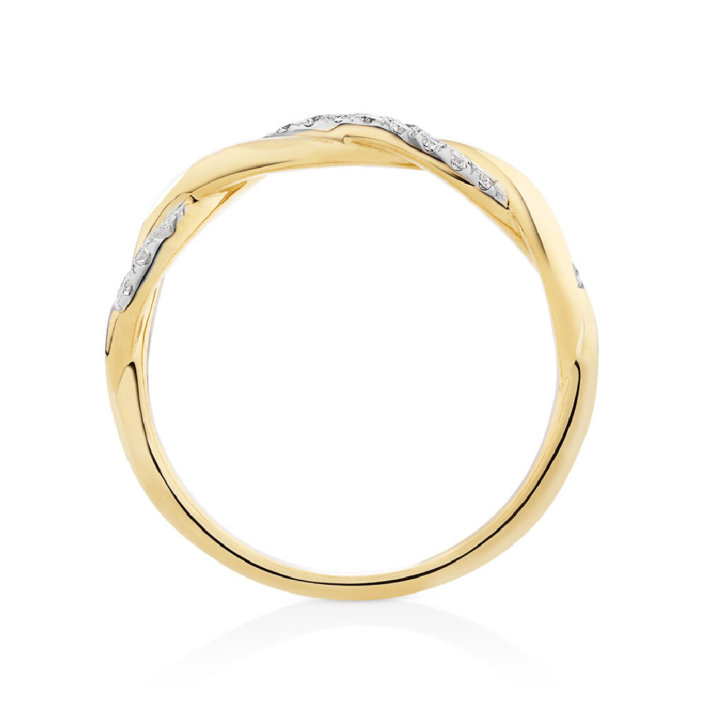 Twist Ring with 1/5 Carat TW of Diamonds in 10kt Yellow Gold