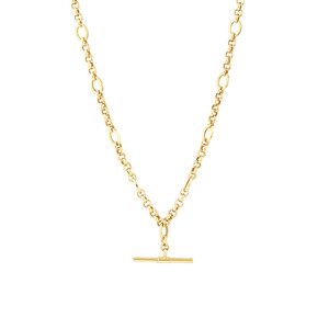 45cm Hollow Belcher Fob Necklace in 10kt Yellow Gold