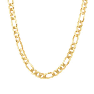 55cm (22") 7.5mm-8mm Width Figaro Chain in 10kt Yellow Gold
