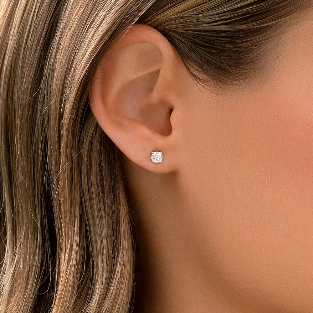 Certified Stud Earrings with 0.46 Carat TW of Diamonds in 14kt White Gold
