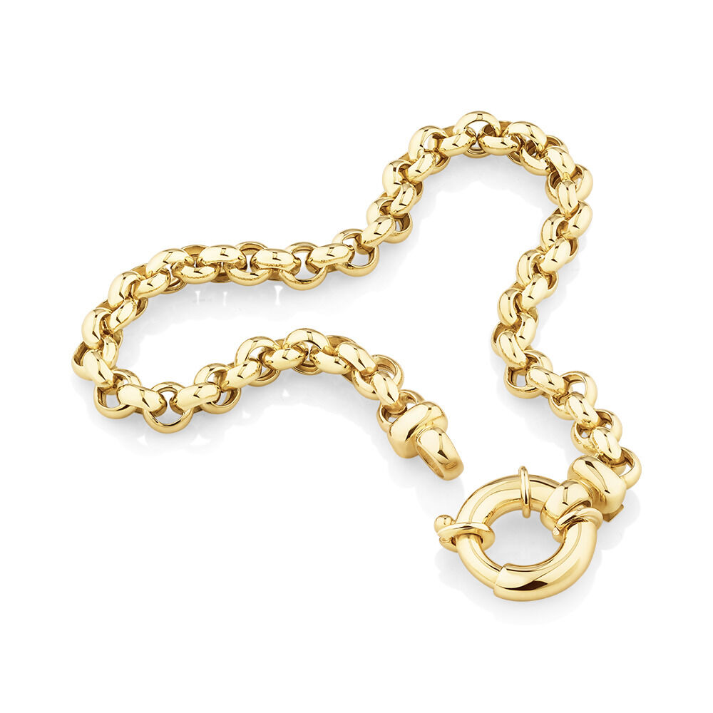 Bracelet à chaîne belcher en or jaune 10 K de 19 cm, largeur de 5 à 5,5 mm