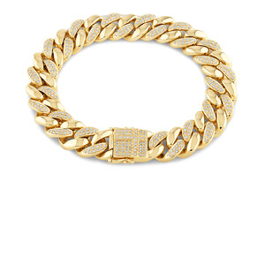 Men'S Bracelet with 2.05 TW of Diamonds In 10kt Yellow Gold