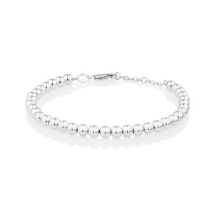 Bracelet à perles en argent sterling de 21 cm
