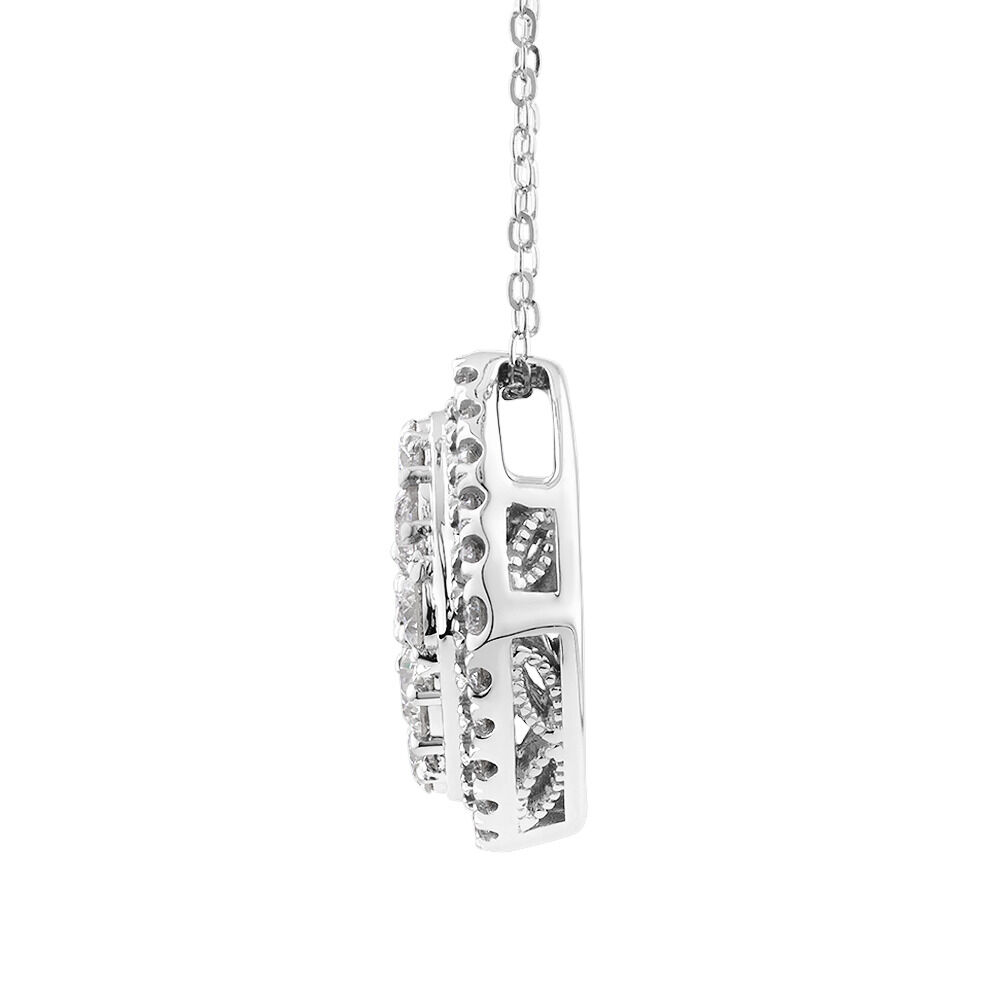 Cluster Pendant with 2 Carat TW of Diamonds in 10kt White Gold