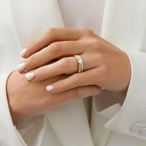The Easy + Right Way to Wear Engagement and Wedding Ring Set