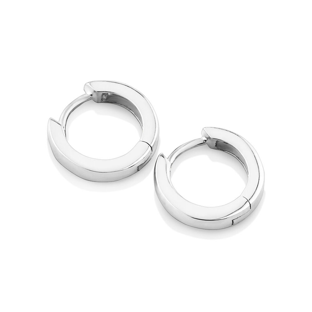 12mm Huggie Earrings in Sterling Silver