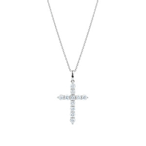 Cross Pendant with 1 Carat TW of Diamonds in 10kt White Gold