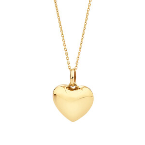 Petit pendentif de cœur en relief en or jaune 10 K