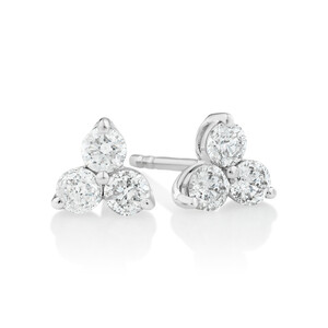 Stud Earrings with 0.50 Carat TW Of Diamonds in 10kt White Gold