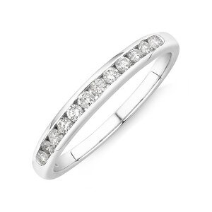 Wedding Band with 1/4 Carat TW of Diamonds in 10kt White Gold