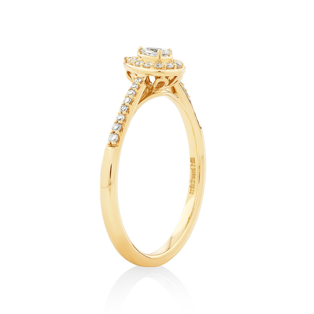 Pear Engagement Ring with .20TW of Diamonds in 10k Yellow Gold
