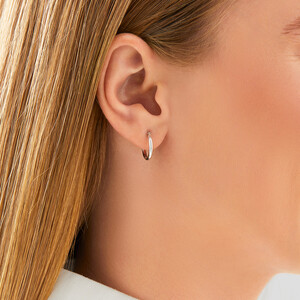 14mm Hoop Earrings in 10kt White Gold