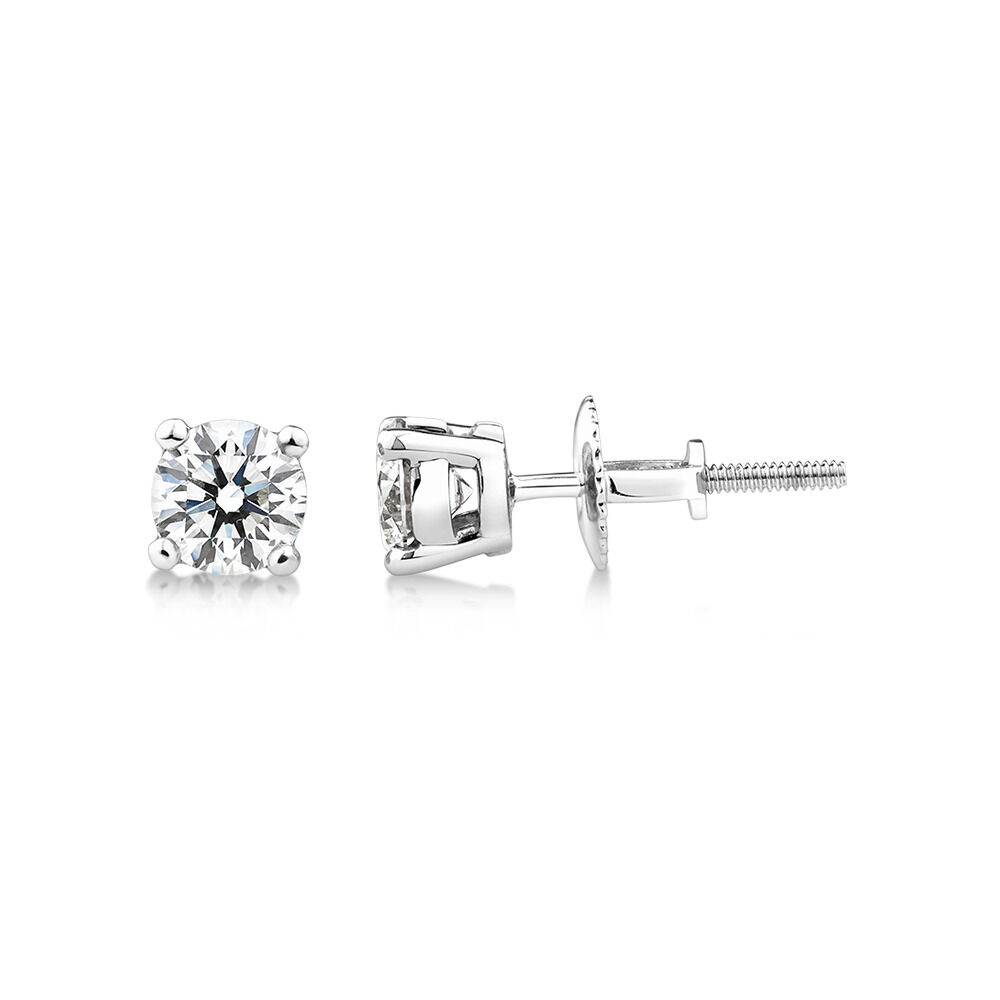 Earrings with 1 Carat TW of Diamonds in 14kt White Gold