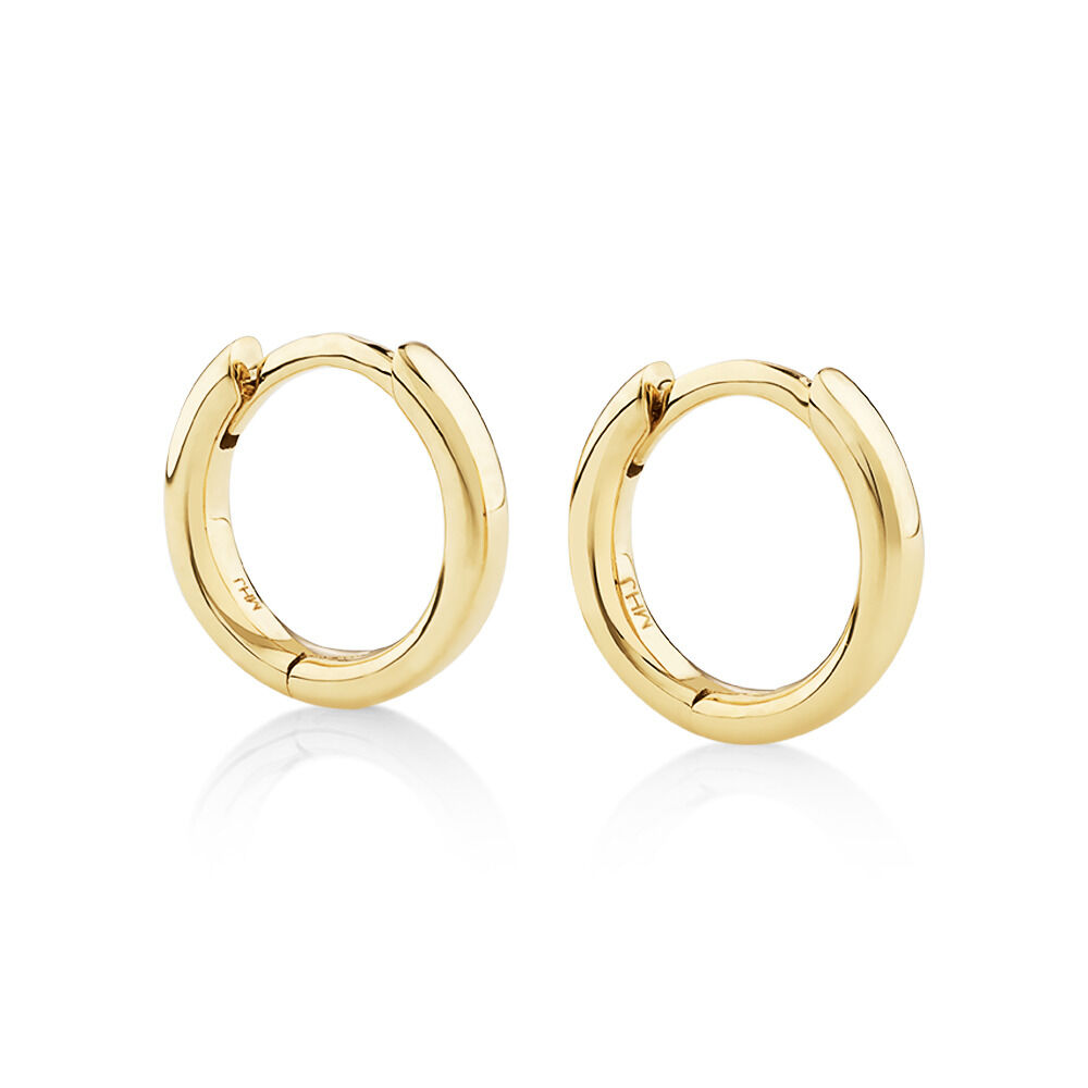8mm Polished Huggies In 10kt Yellow Gold