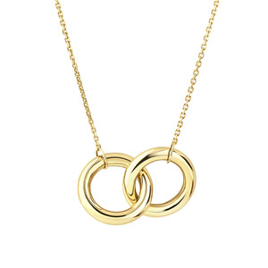 45cm (18”) Double Circle Necklace in 10kt Yellow Gold