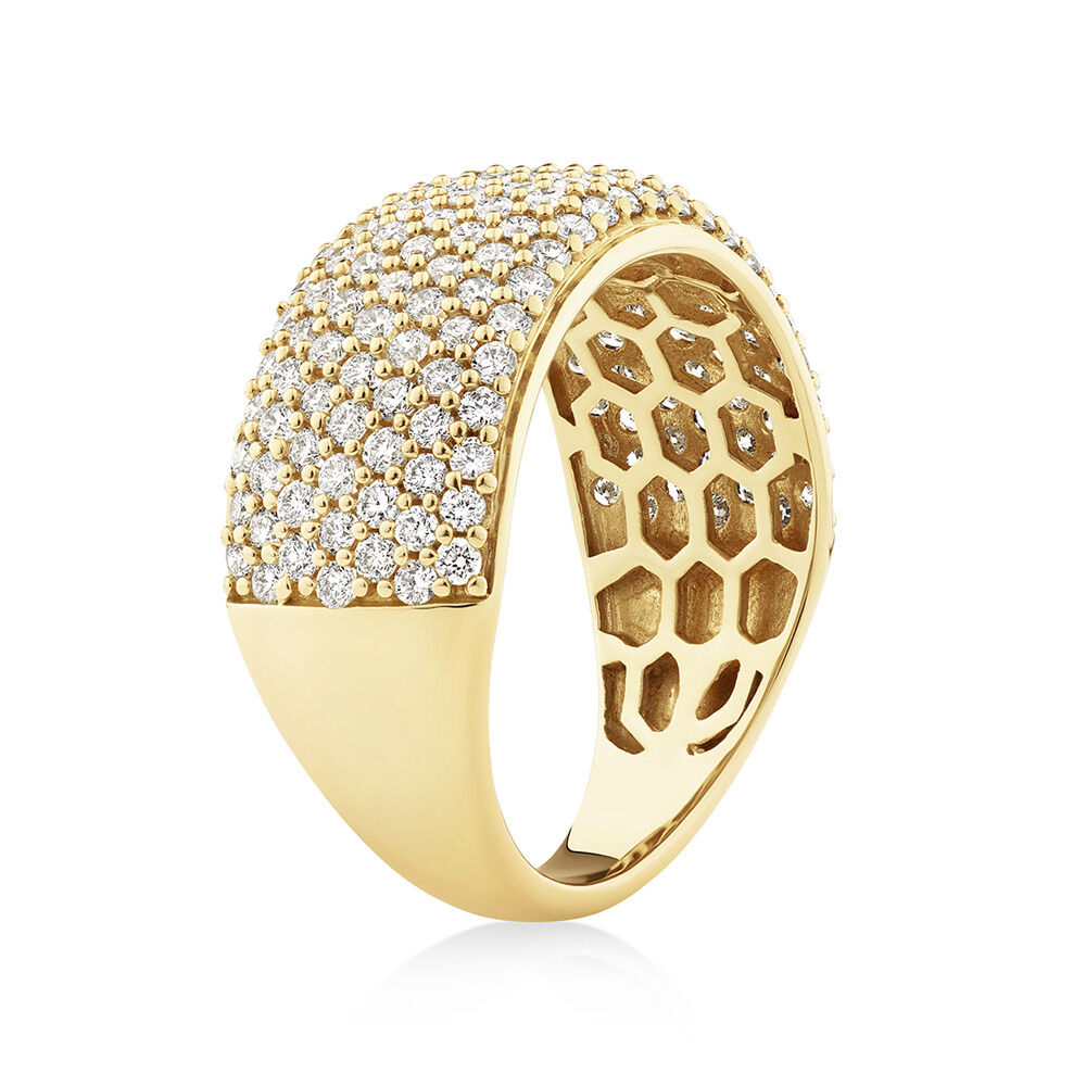 Pave Ring with 1.50 Carat TW of Diamonds in 10kt Yellow Gold