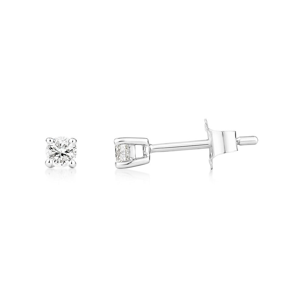 Classic Stud Earrings with 0.18 Carat TW of Diamonds in 10kt White Gold