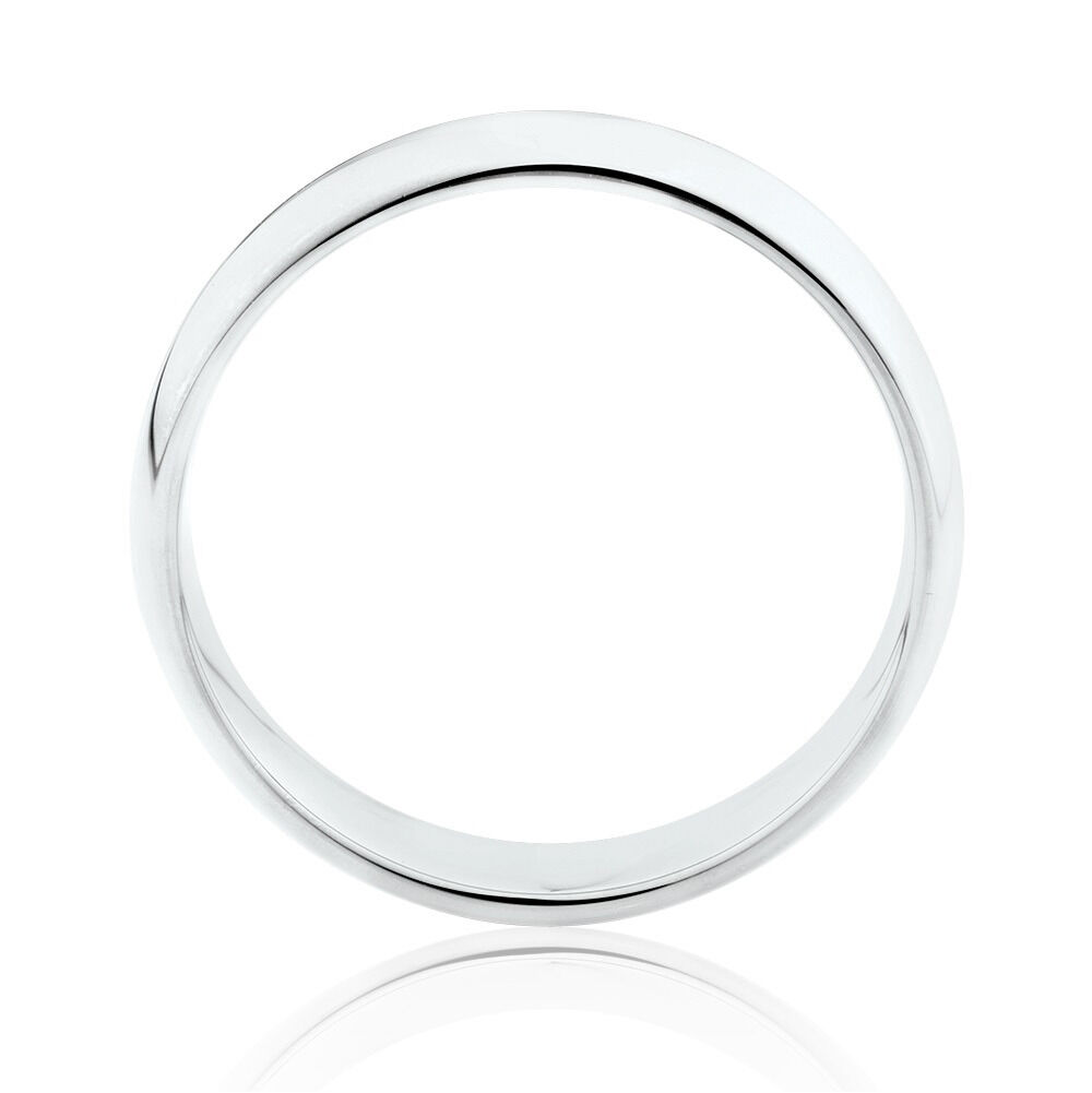 5mm High Domed Wedding Band in 10kt White Gold