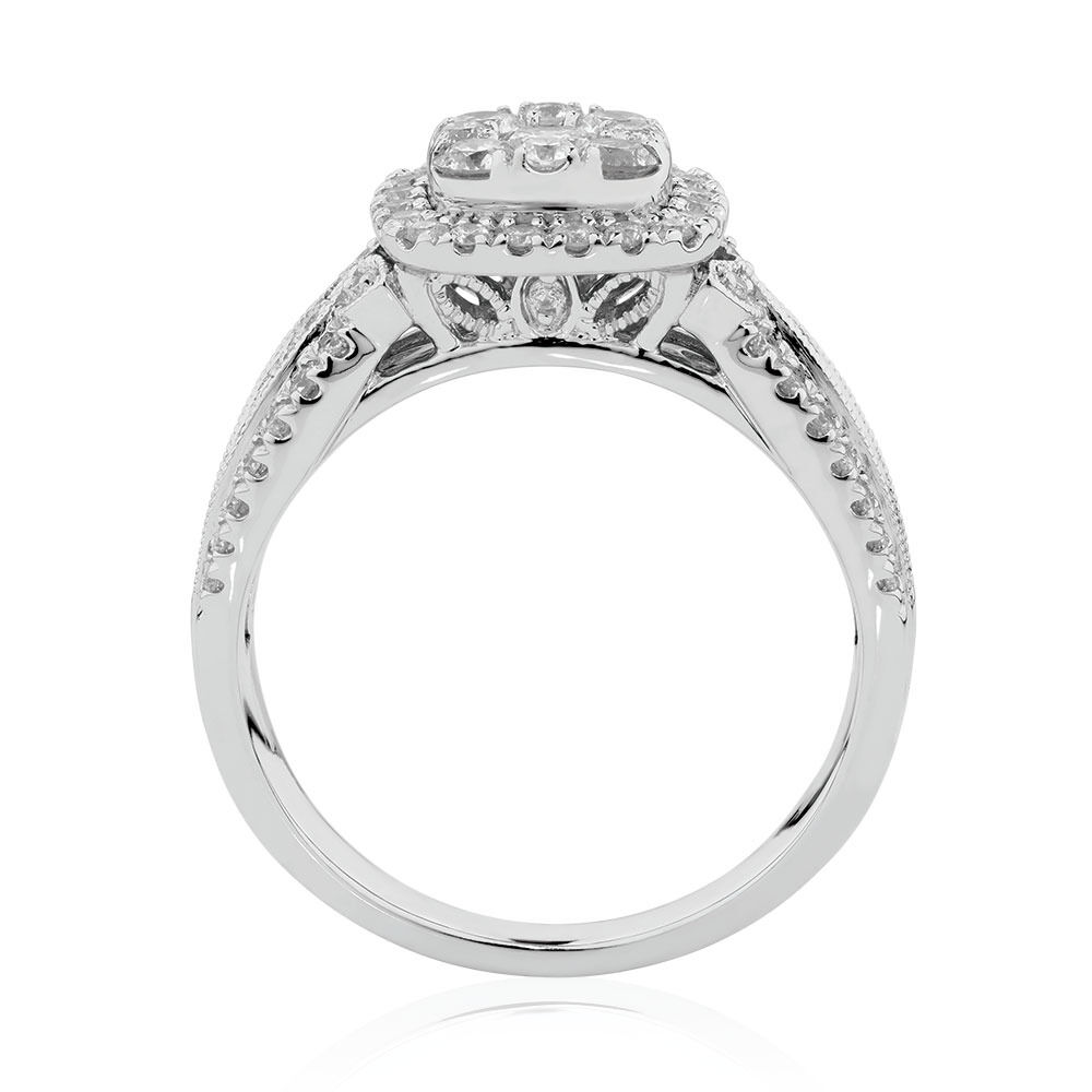 Ring with 1 Carat TW of Diamonds in 10kt White Gold