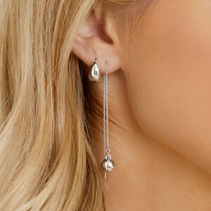 Sculpture Thread Earrings in Sterling Silver