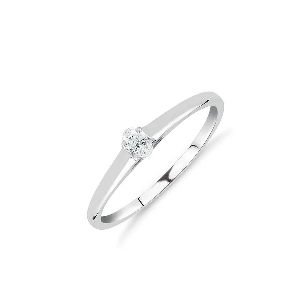 Promise Ring with Diamond in 10kt White Gold