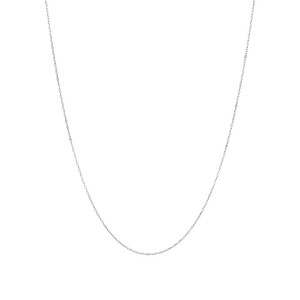 45cm (17") 0.95mm Width Solid Cable Chain In 10kt White Gold