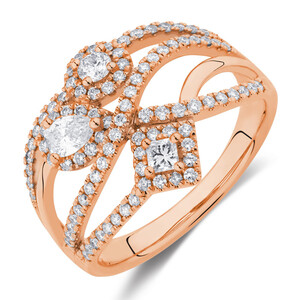 Ring with 3/4 Carat TW of Diamonds in 10kt Rose Gold