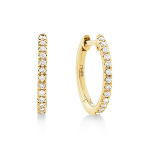 Pave Hoops with 0.15 Carat TW of Diamonds in 10kt Yellow Gold