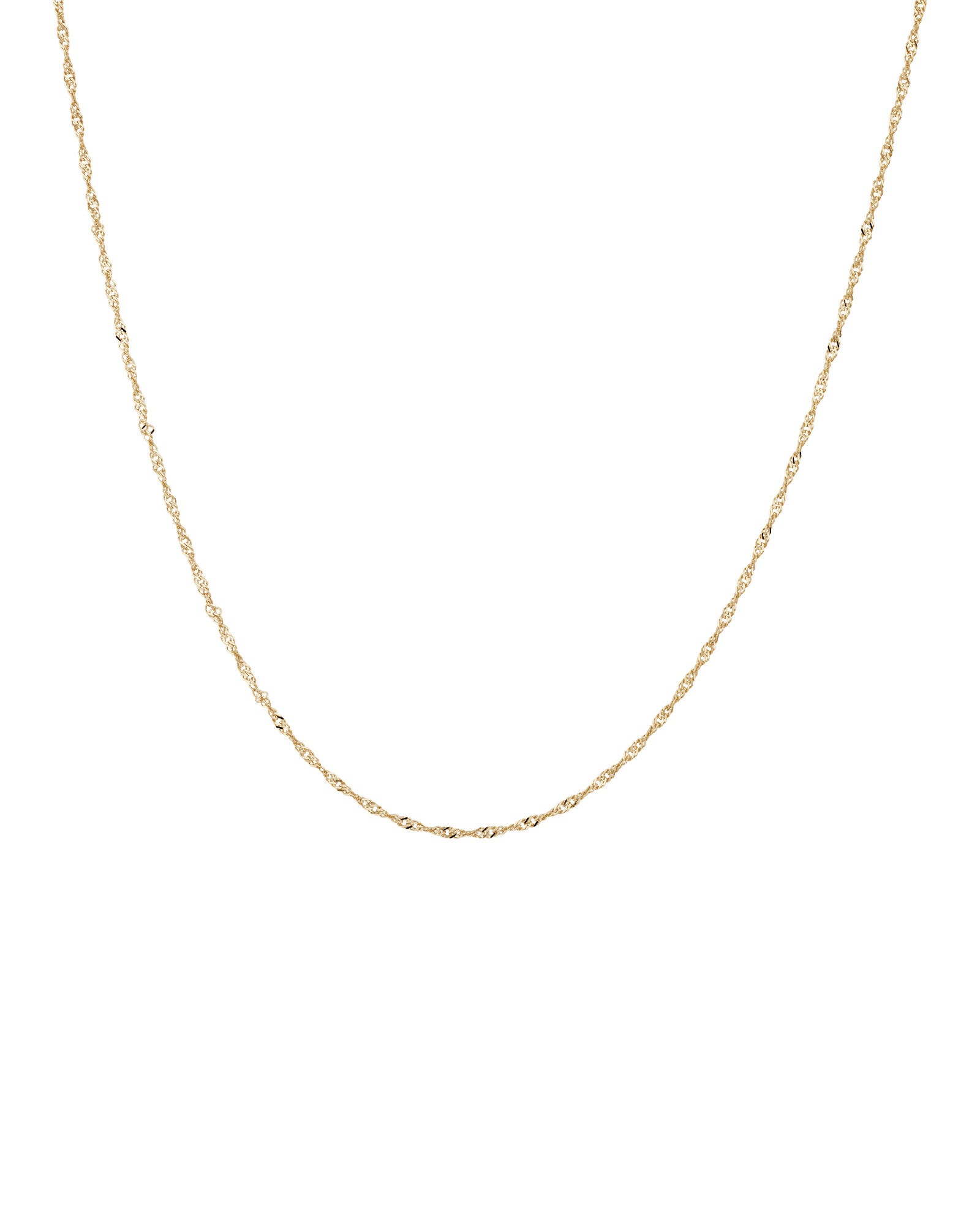 45cm (18") 1.5mm-2mm Width Diamond Cut Singapore Chain in 14kt Yellow Gold