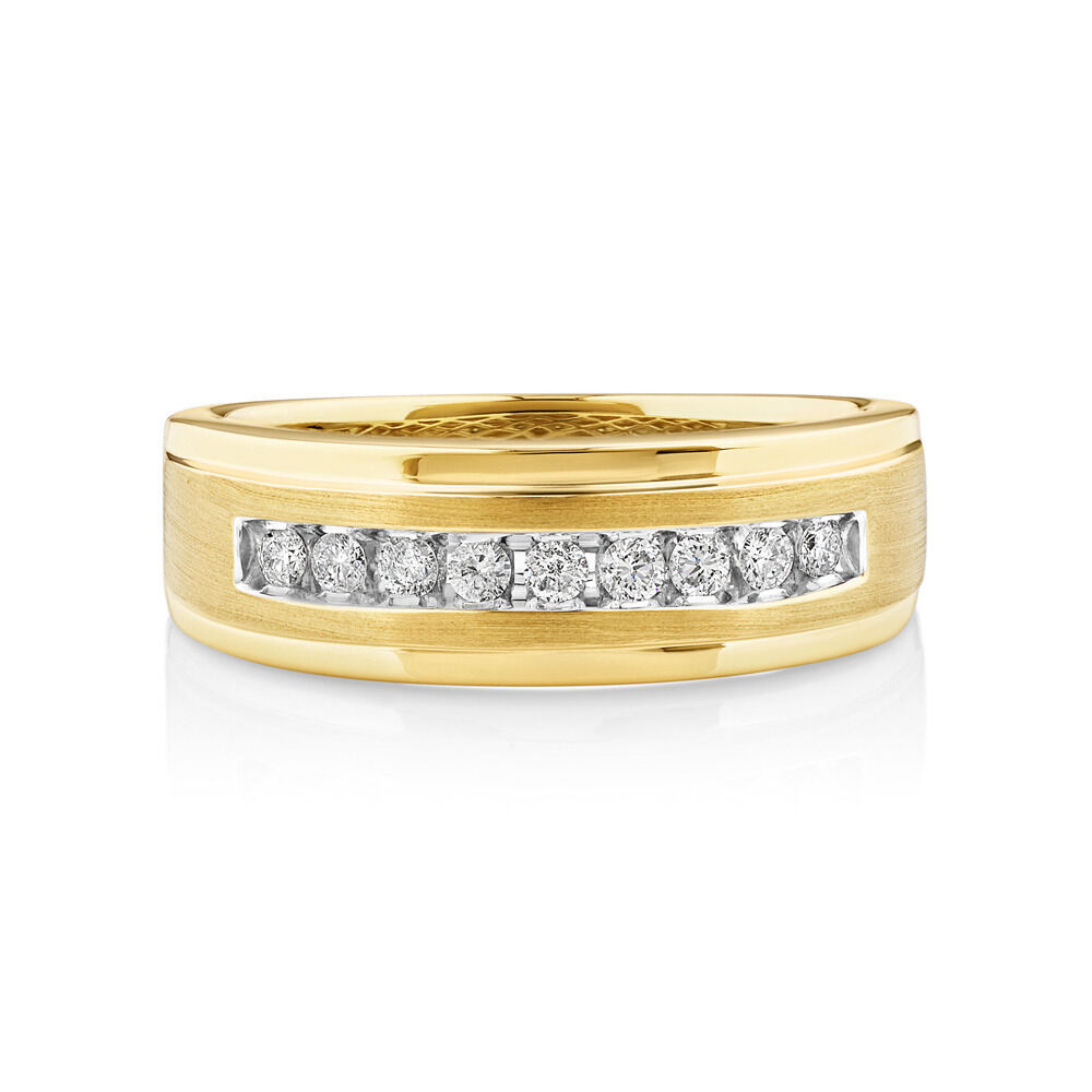 Men's Ring with 1/4 Carat TW of Diamonds in 10kt Yellow Gold