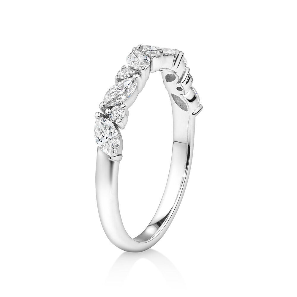 Wedding Ring with 0.56 Carat TW Diamonds in 14kt White Gold