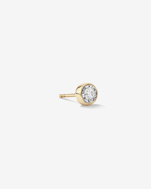 Single Solitaire Stud Earring with 0.10 Carat TW of Diamonds In 10kt Yellow Gold
