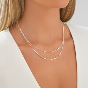 45cm Multi-Layer Bead Chain in Sterling Silver