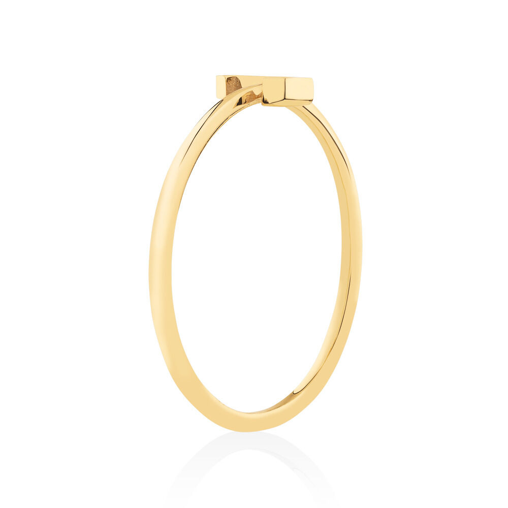 J Initial Ring in 10kt Yellow Gold