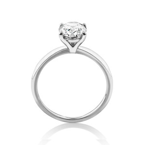 2 Carat Oval Laboratory-Created Diamond Ring in 14kt White Gold