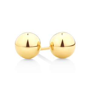 Boutons d'oreilles à bille de 7 mm en or jaune 10 K