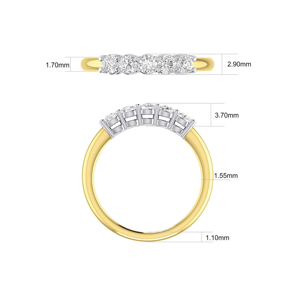 Evermore Wedding Band with 0.50 Carat TW of Diamonds in 14kt Yellow/White Gold
