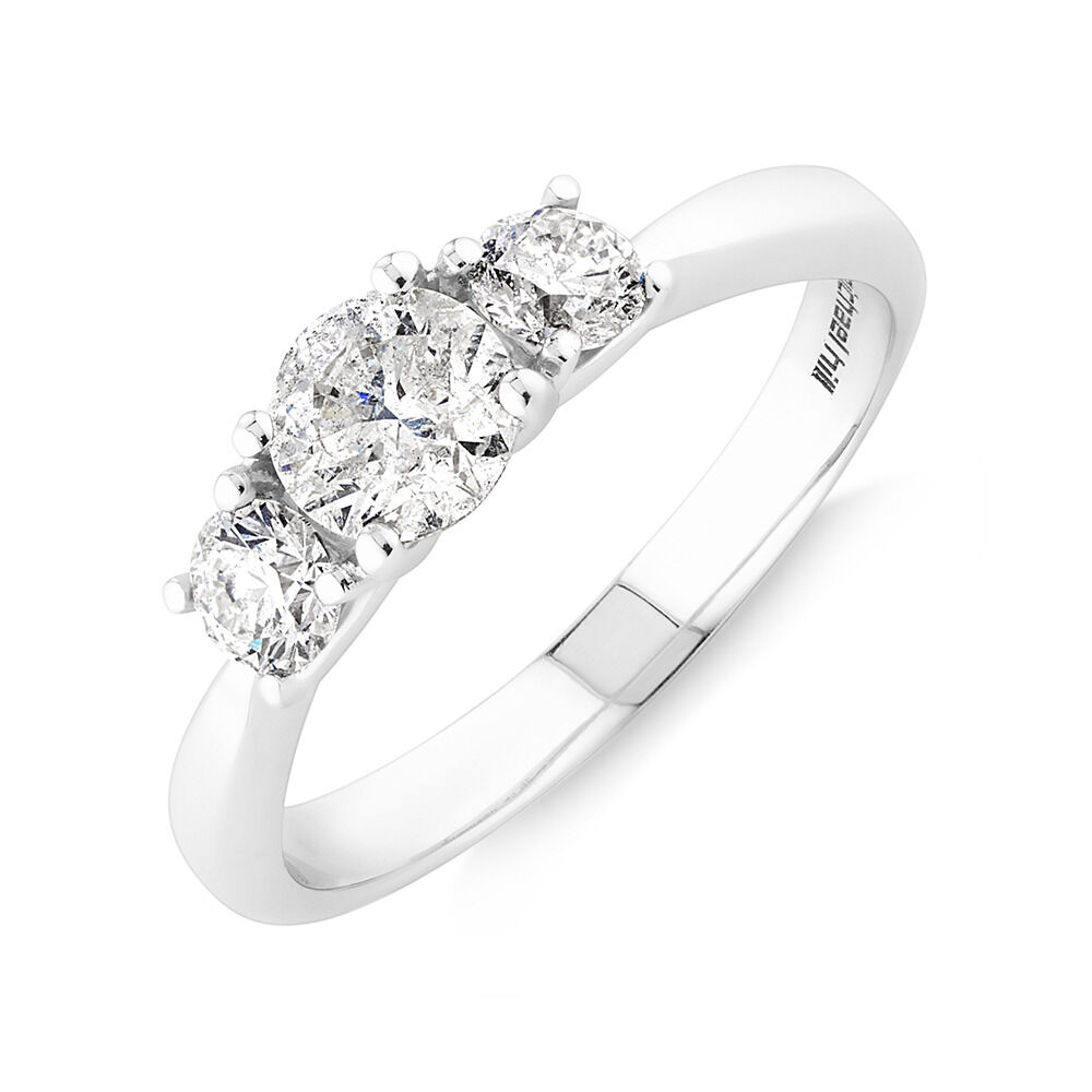 Engagement Ring with 1/2 Carat TW of Diamonds in 14ct White Gold
