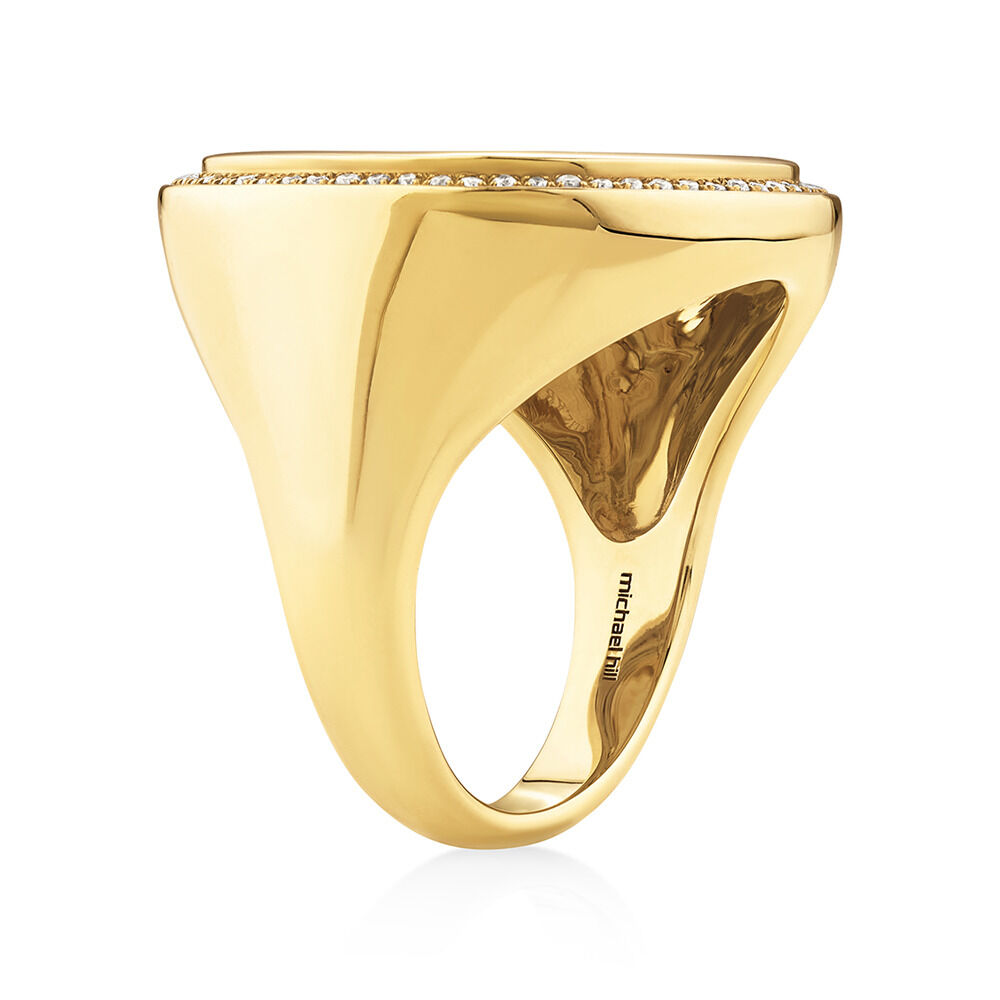 Sovereign Coin Ring with 0.30 Carat TW of Diamonds in 10kt & 22kt Yellow Gold