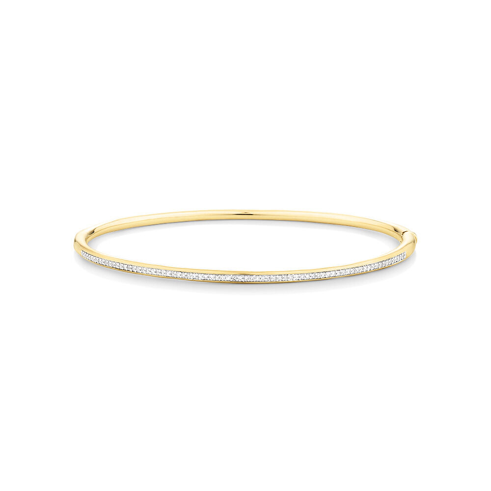 Bracelet jonc de luxe ovale en or blanc 14 carats avec diamants