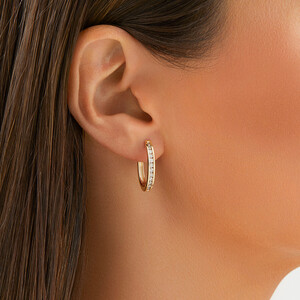 Huggie Earrings with 0.50 Carat TW of Diamonds in 10kt Yellow Gold